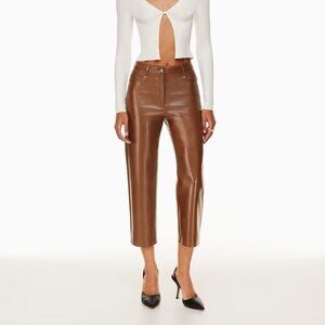 NWT Aritzia Wilfred - The Melina Vegan Leather Pant in Cognac Size 4 Short